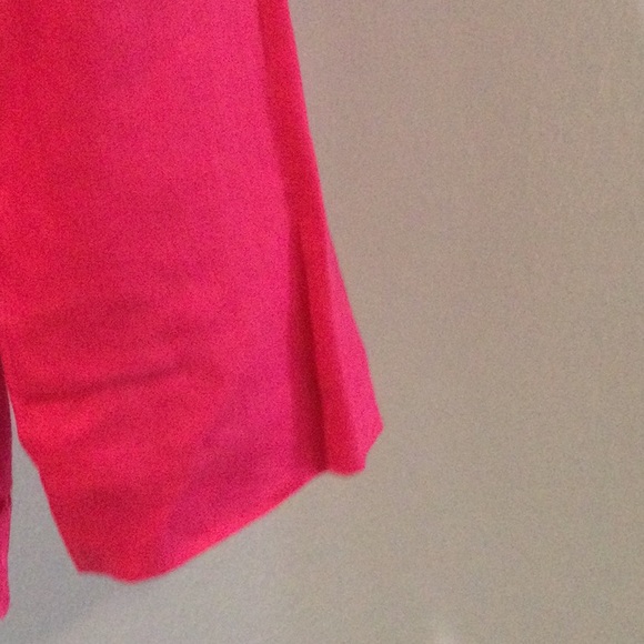 Chico's Hot Pink Cutout Linen Open Front Jacket Size 0/S/4 - Picture 8 of 16